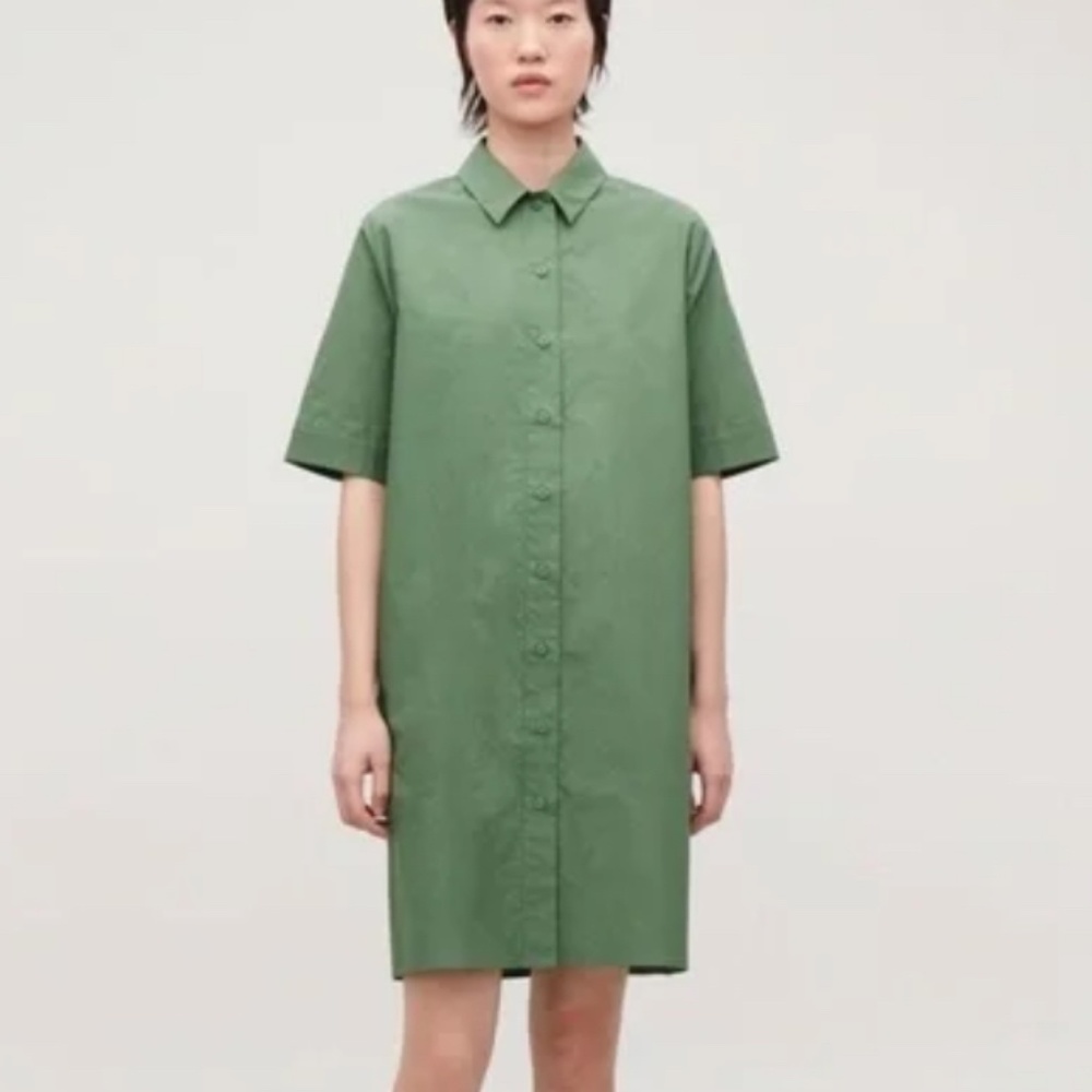 COS Green Shirt Dress Size Euro 44 L/XL NWOT